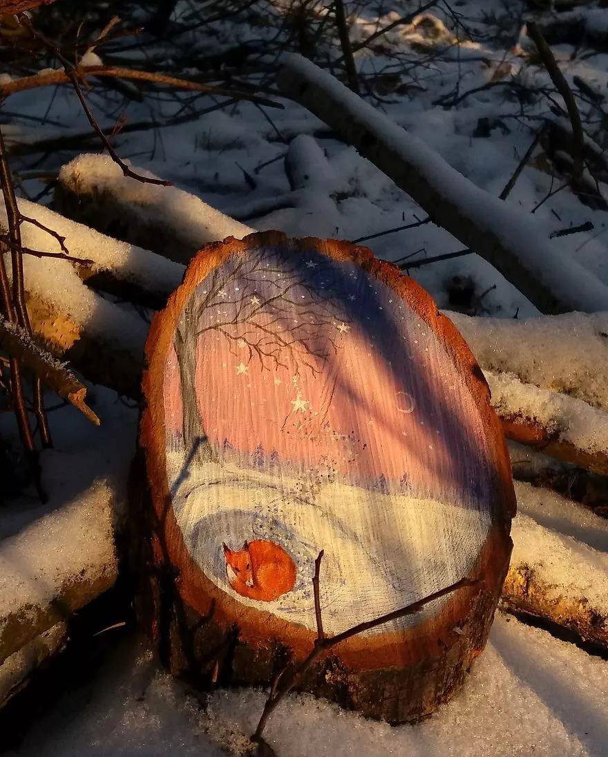 她让普通的木头变成了梦幻治愈的艺术品