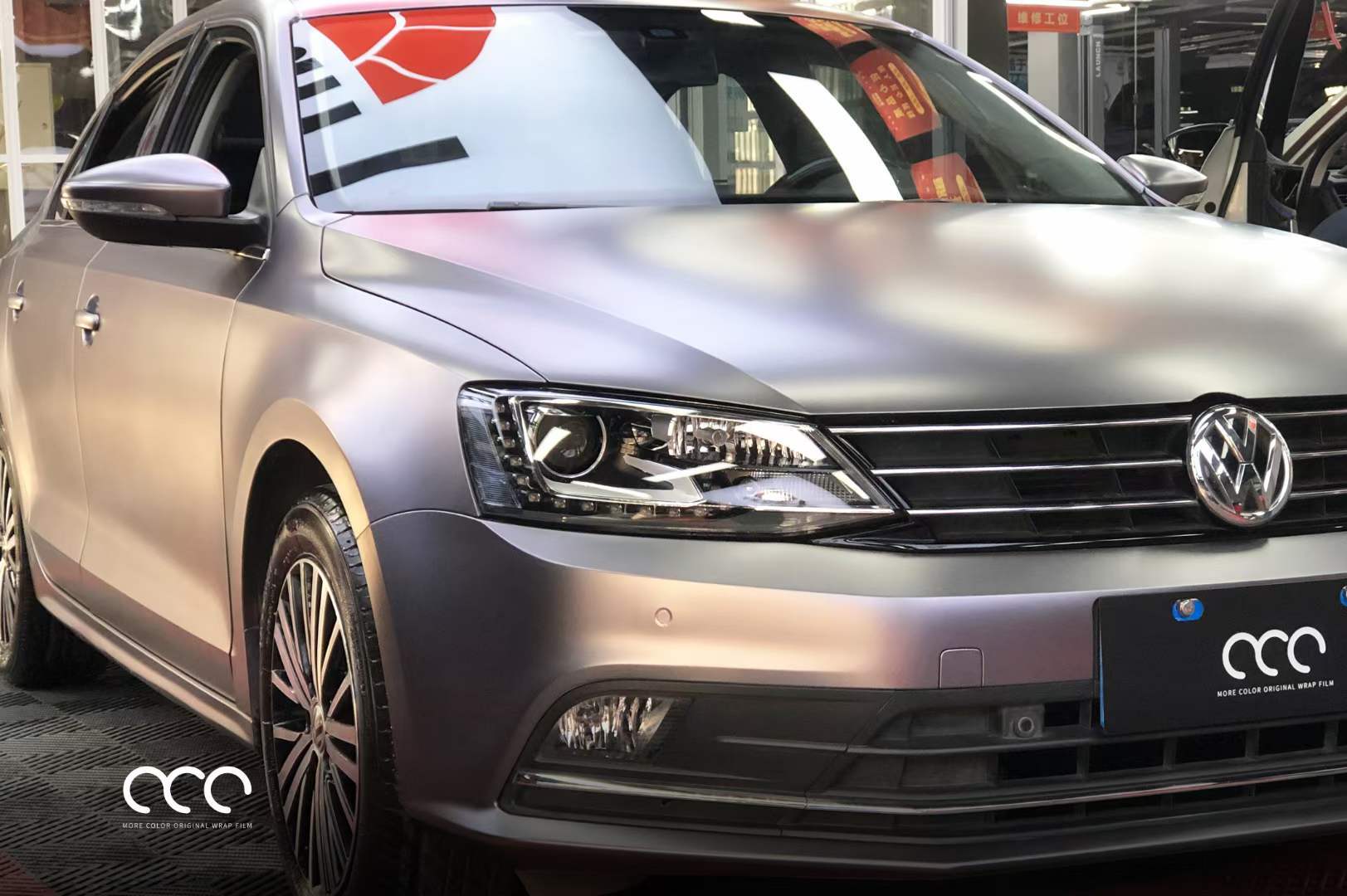 大众汽车贴膜漫彩改色膜电光金属碳灰