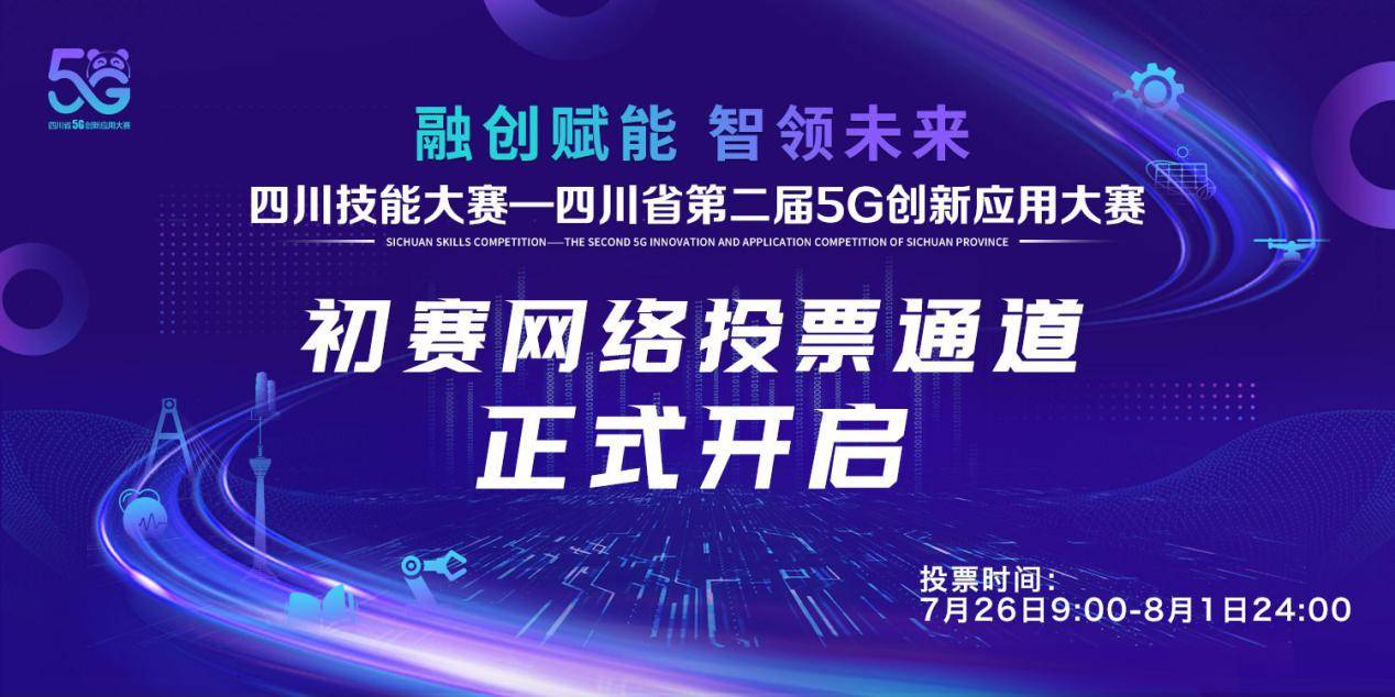通信|四川技能大赛-四川省第二届5G应用创新大赛初赛投票通道开启！