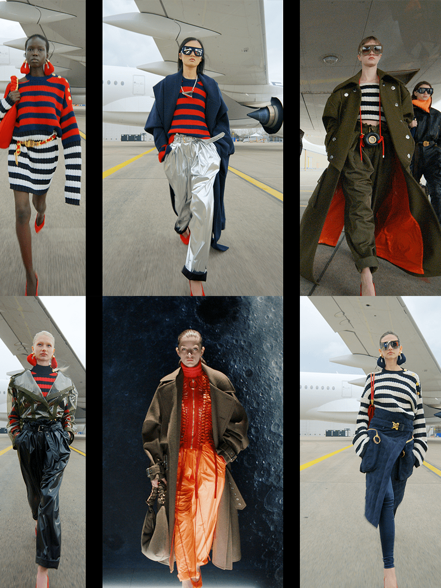 航空|Balmain 2021秋冬系列，亮黄色、银色等颜色，带着航空味道的时尚