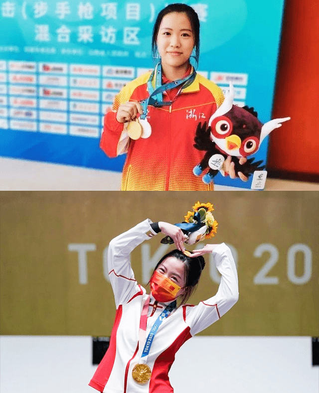 据相关报道,2020东京奥运会首金女孩杨倩当初获得二青会冠军时合影中