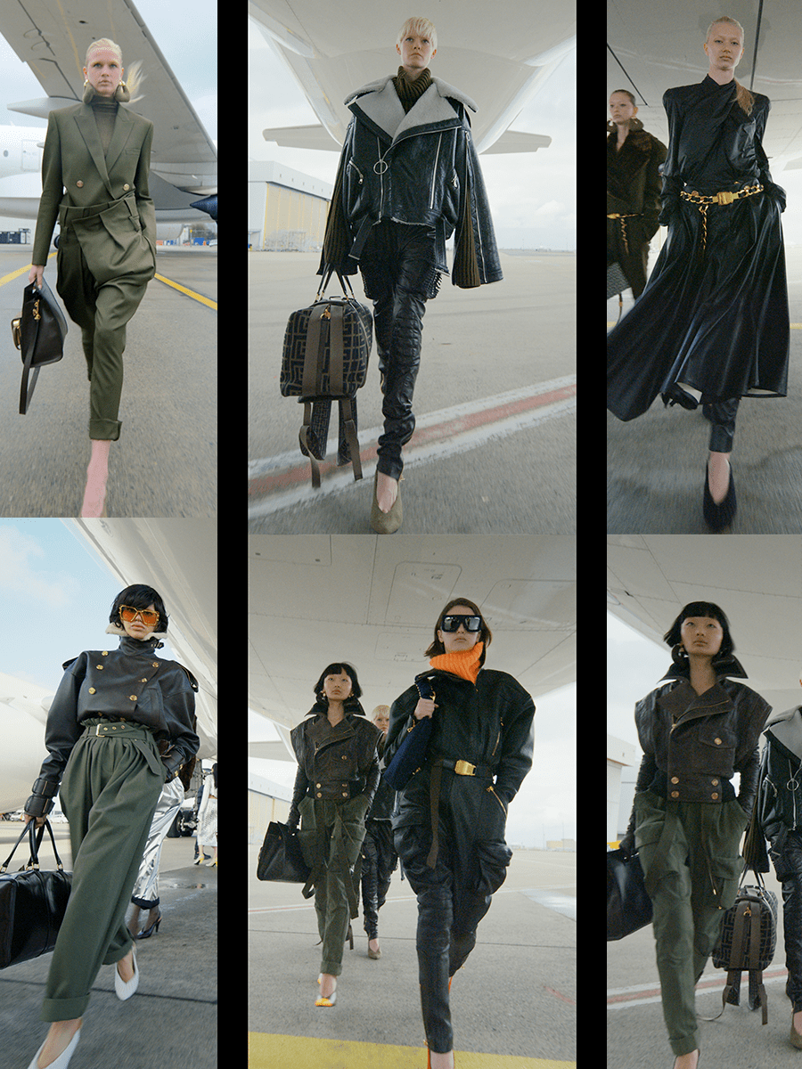 航空|Balmain 2021秋冬系列，亮黄色、银色等颜色，带着航空味道的时尚