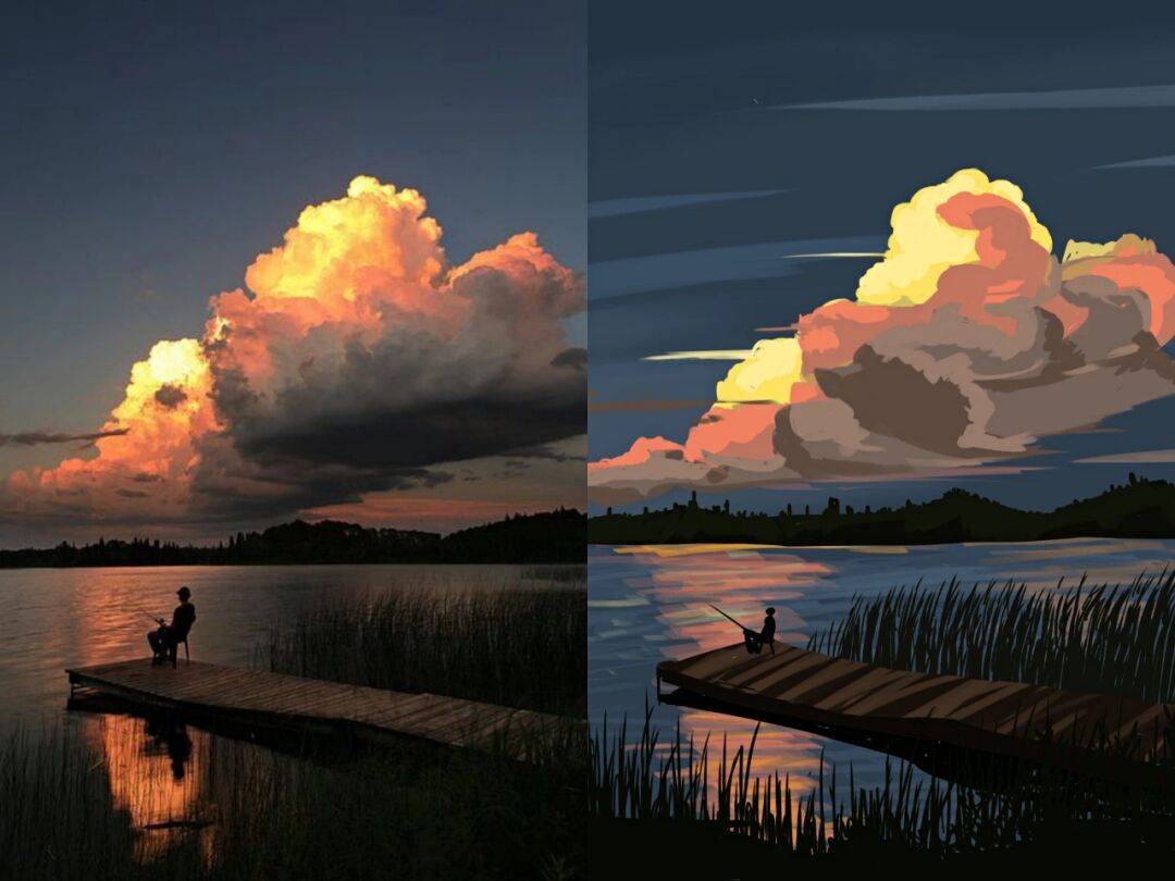 速涂风景|插画过程