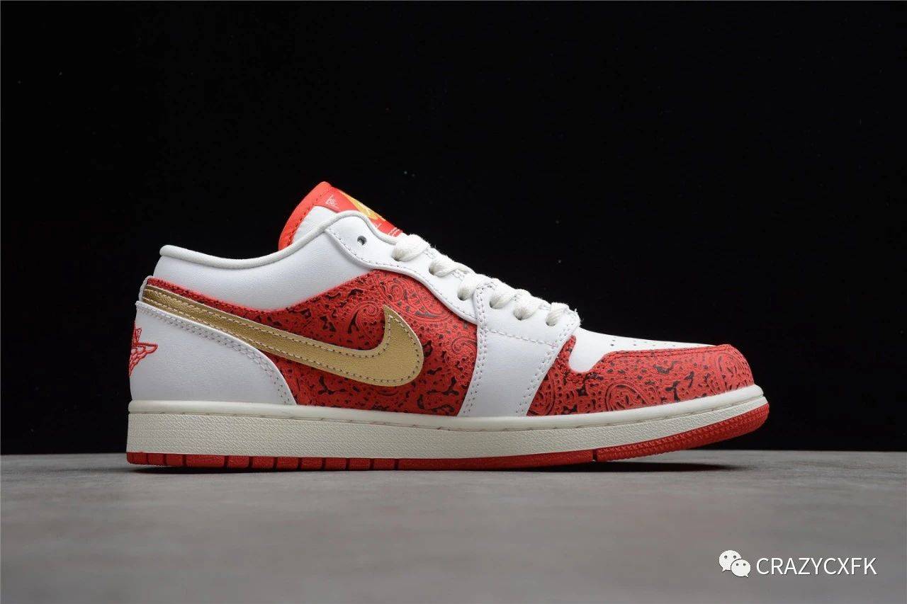 乔丹白红金 air jordan 1 low spades 扑克牌低帮运动鞋