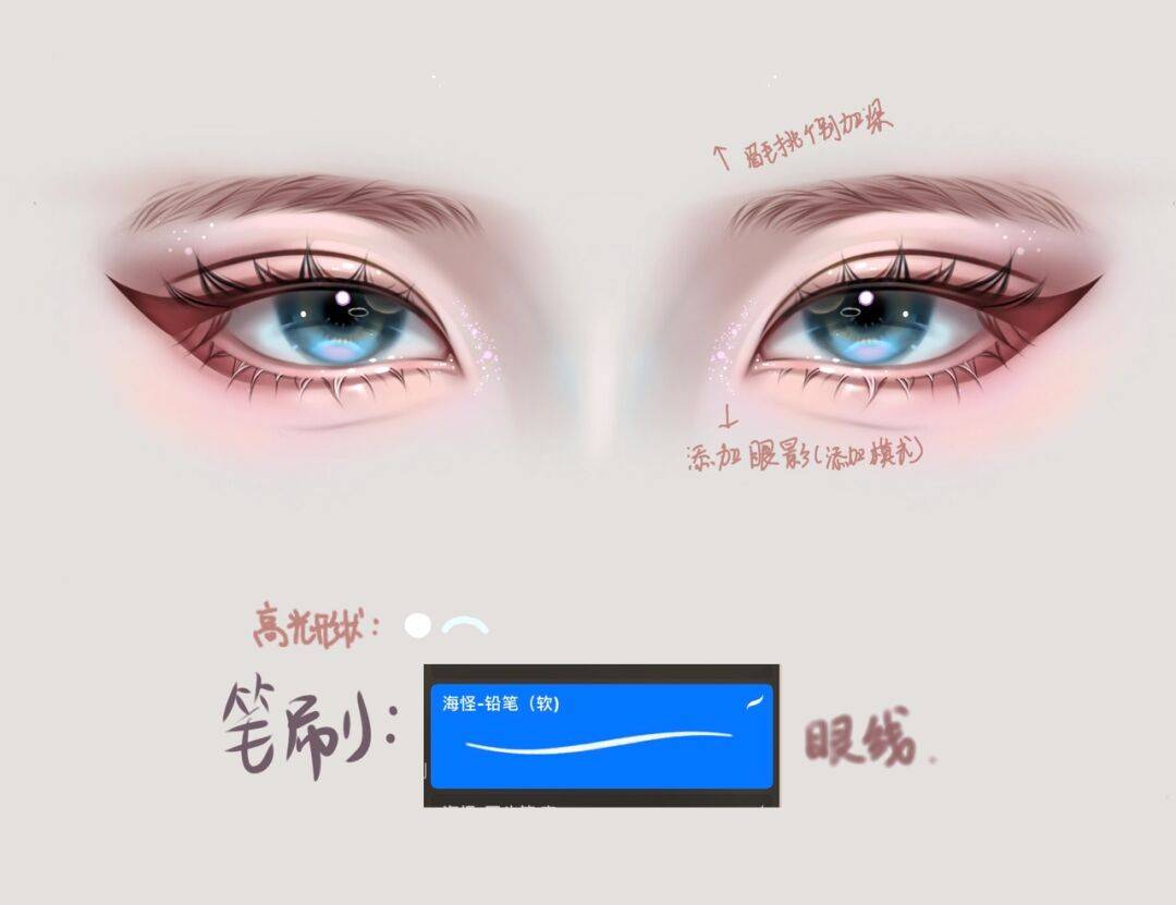 眼睛|干货?Procreate闪亮眼睛绘画教程详细步骤