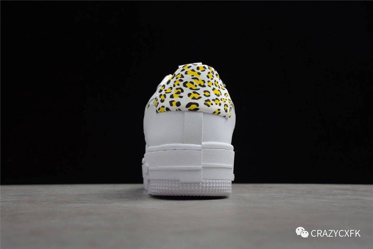 鞋舌|耐克空军一号豹纹印花 Nike Air Force 1 Pixel Leopard 像素解构风板鞋