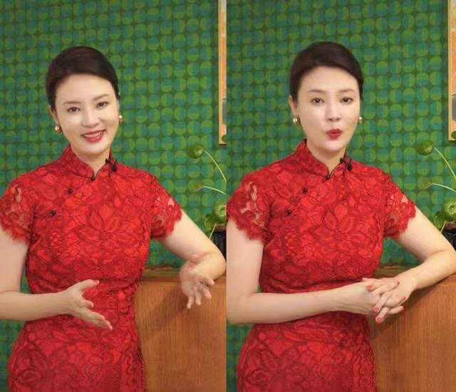整体|刘芳菲气质真出色，穿“中国红”旗袍优雅大气，尽显东方女人韵味