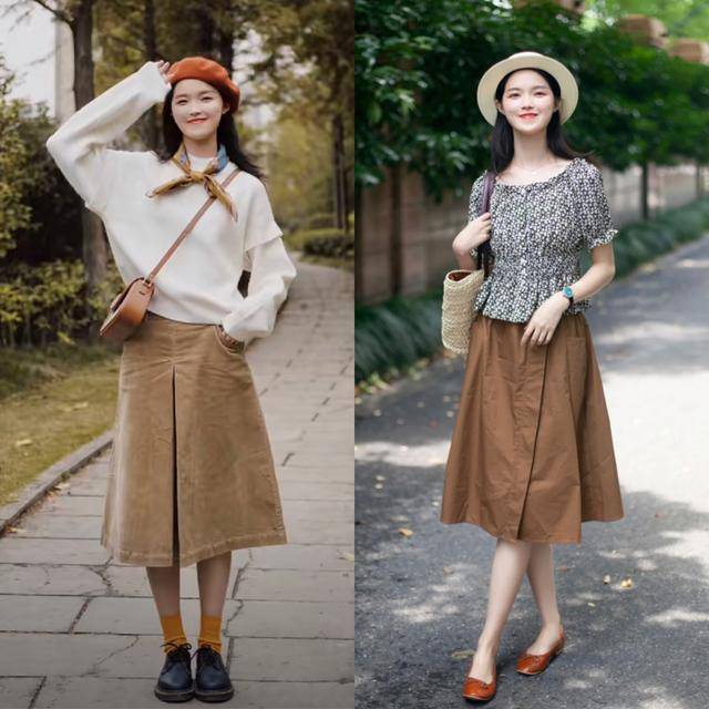 黑色|“半身裙”早秋这样穿，优雅温婉又可人