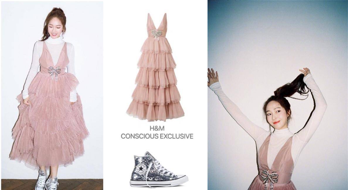 衣裙|陈德容罕见晒上班照，蛋糕裙踩“金靴”，不惧镜头双手环抱太惊艳