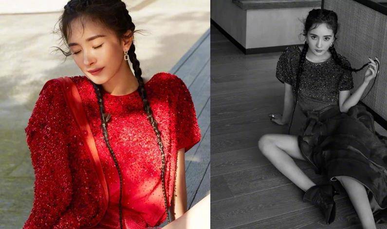 整体|杨幂无修近照状态好真实，妆容精致也显老气，橙色眼影好突兀