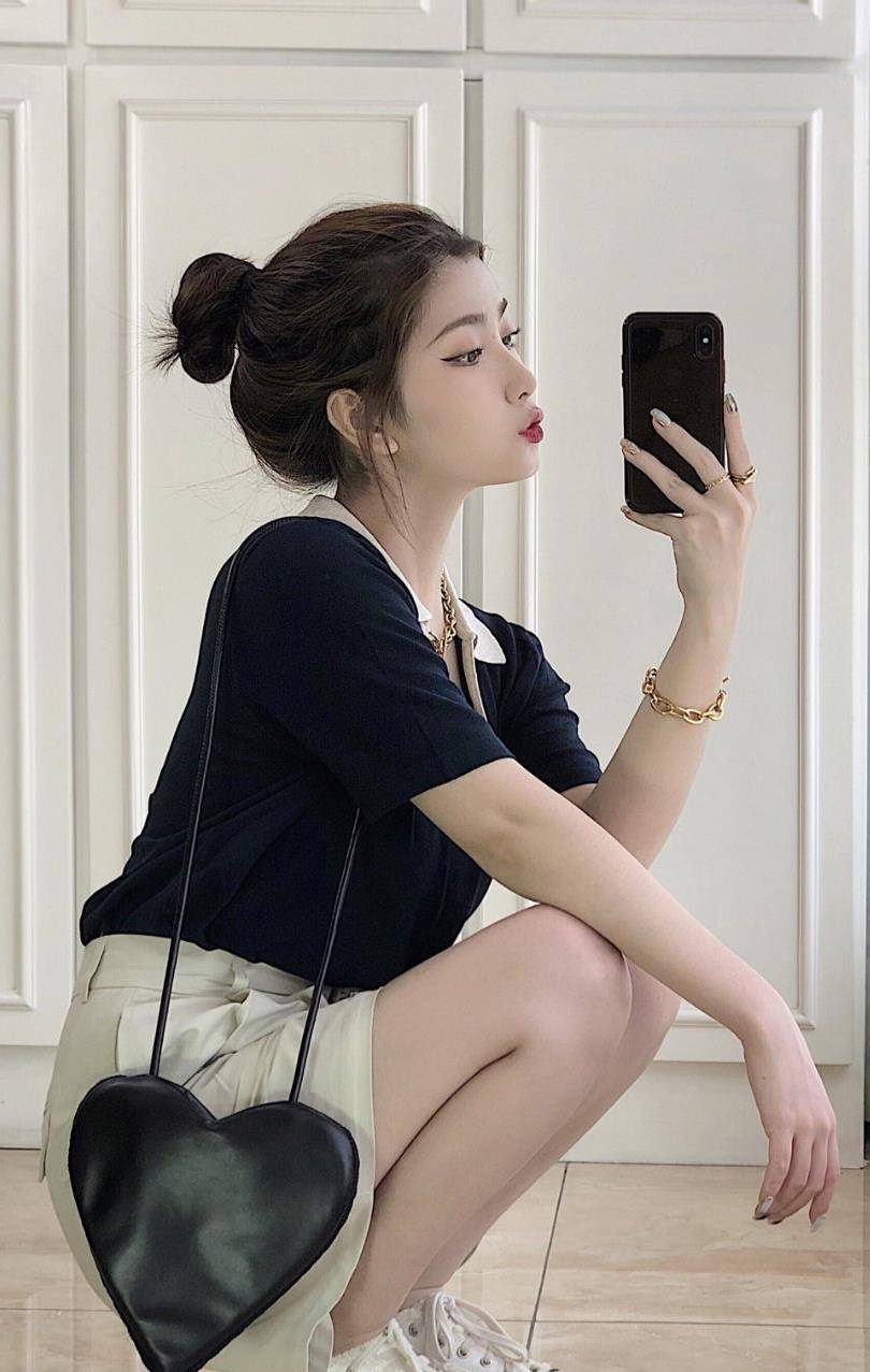颜色|短上衣+高腰裤，适合小个子女生的裤装搭配，显高显瘦还时髦
