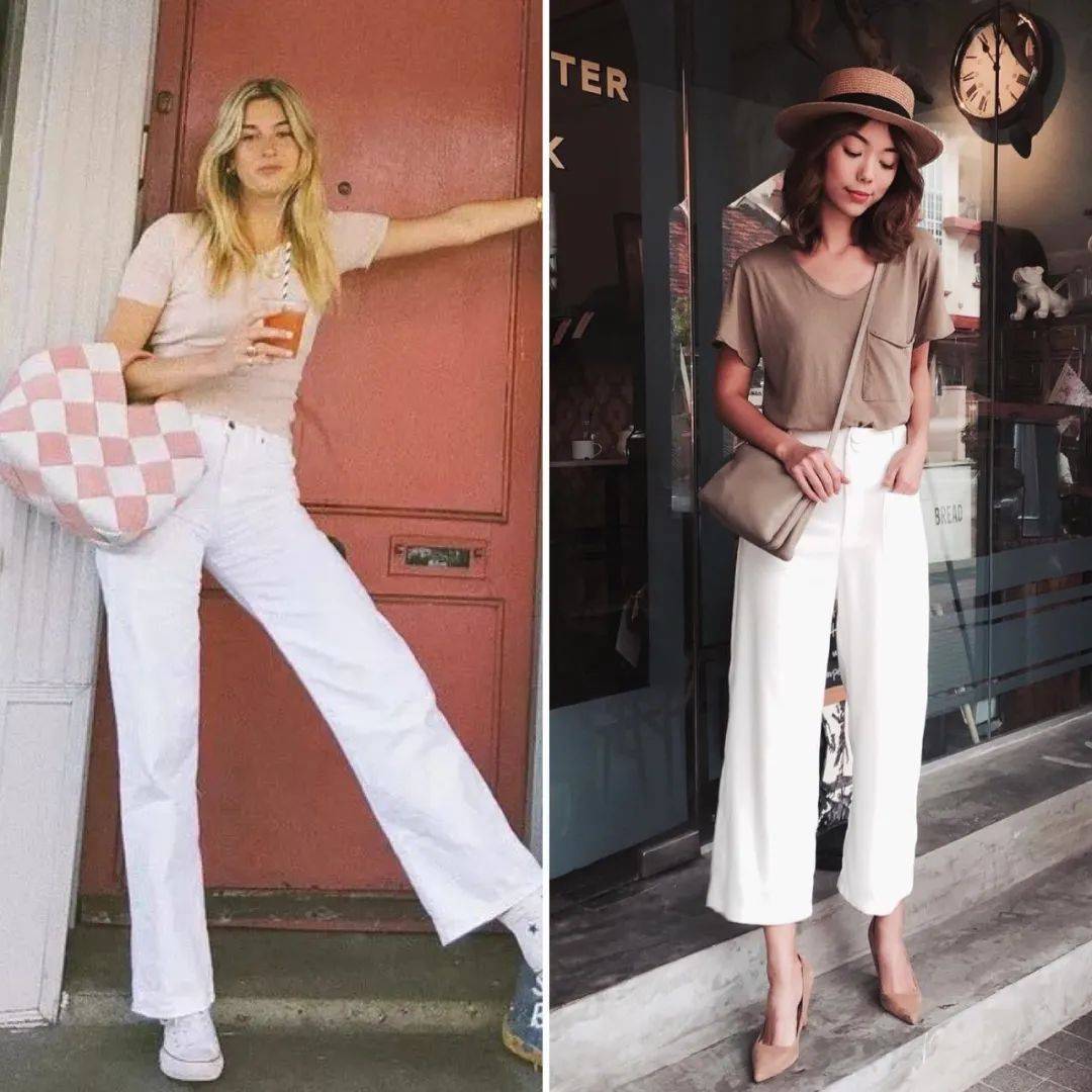 黑色|T恤+阔腿裤,早秋最显瘦搭配!