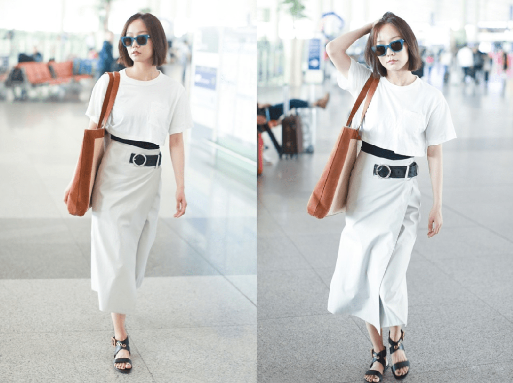 都能|王珞丹这衣服真挺显壮的，可配上修身裙好有韵味，脏粉色真适合她