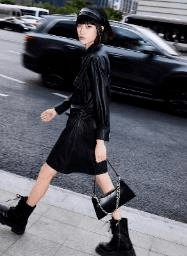 廓形|大幂幂穿搭课堂 PU单品的完美出街教程