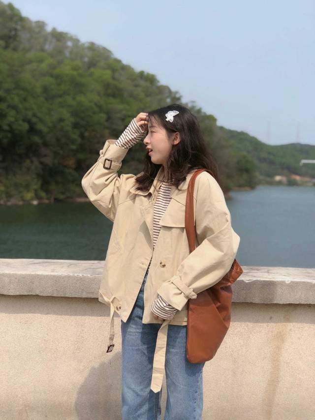 长袖|适合普通人通勤穿搭，风衣和牛仔裤直接怼上身简约又洋气，特别美