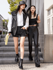 廓形|大幂幂穿搭课堂 PU单品的完美出街教程