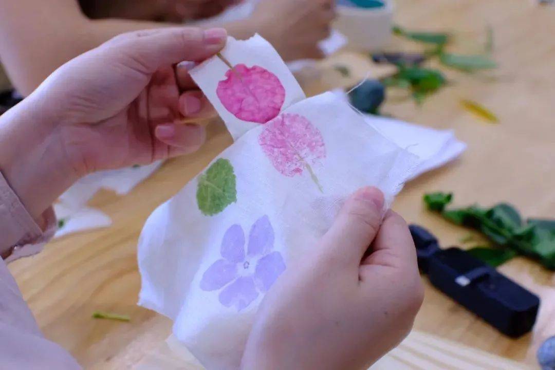 今天主要介绍草木染其中的一种,花瓣拓印.