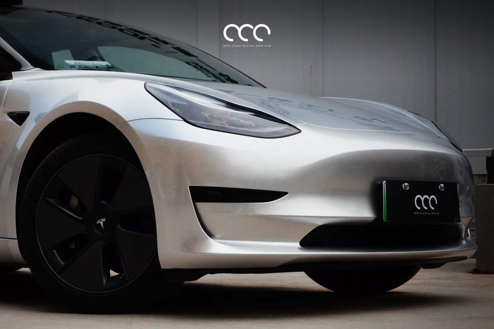 特斯拉model3汽车贴膜漫彩改色膜金属银