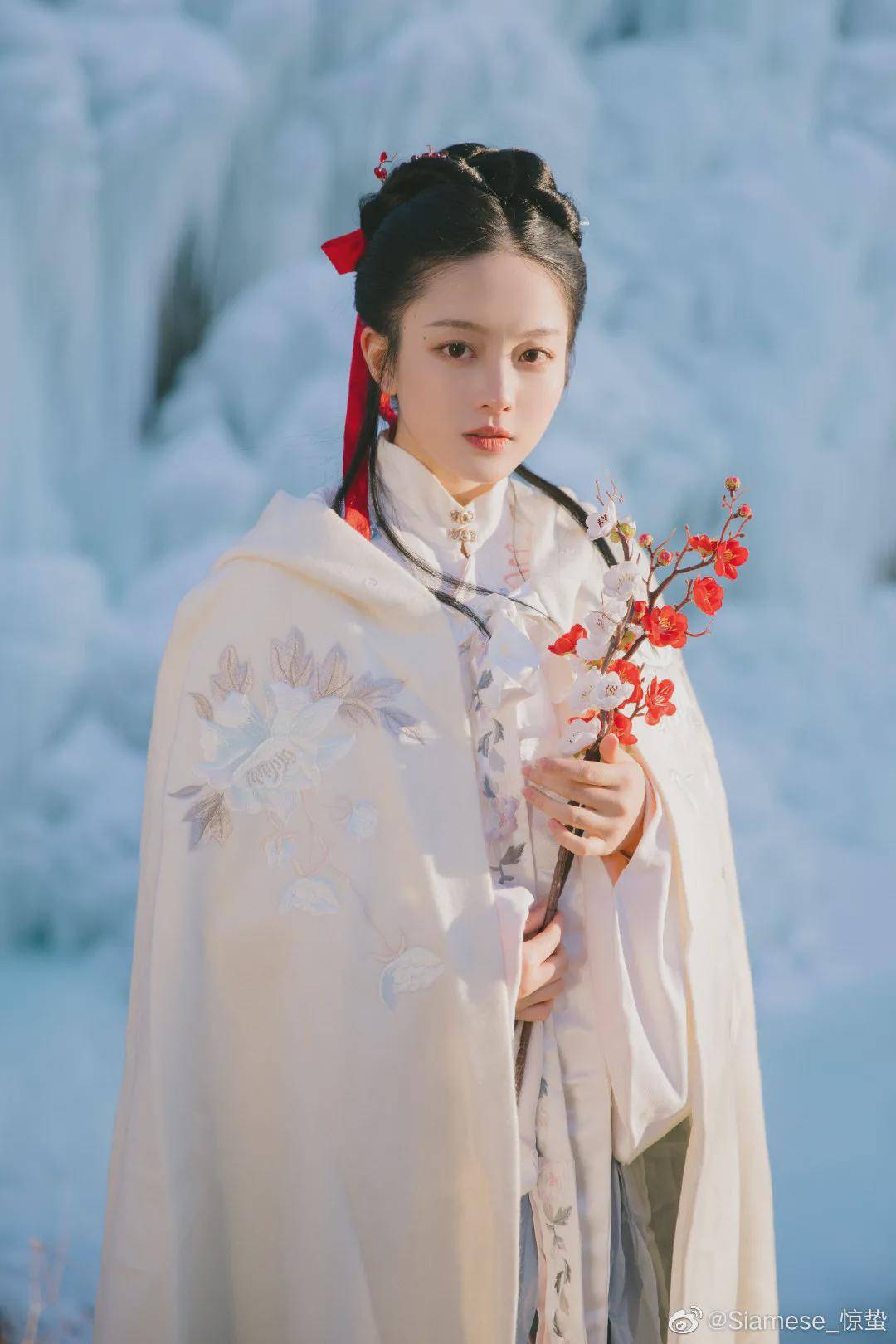 摄影|汉服小仙女:梅落雪寒