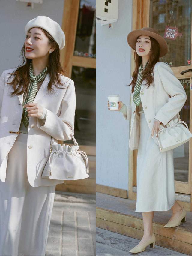 感觉|“西装外套+牛仔裤”这样穿，内搭衬衫简约又洋气，很适合小个子