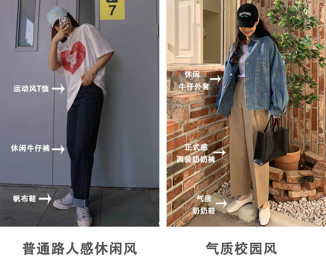 西装|针织衫+奶奶裤，牛仔外套+奶奶裤，今秋流行这么穿