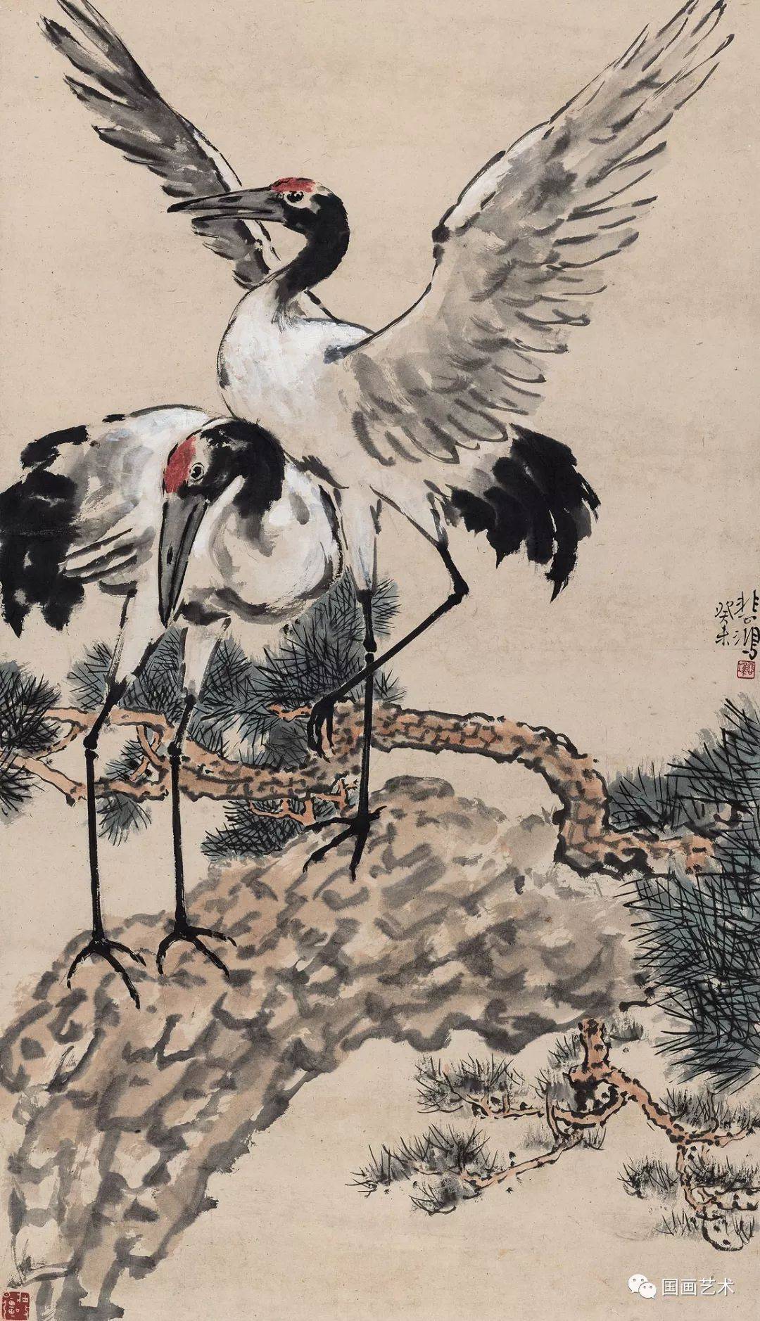 松鹤延年——名家笔下的松鹤图_作品