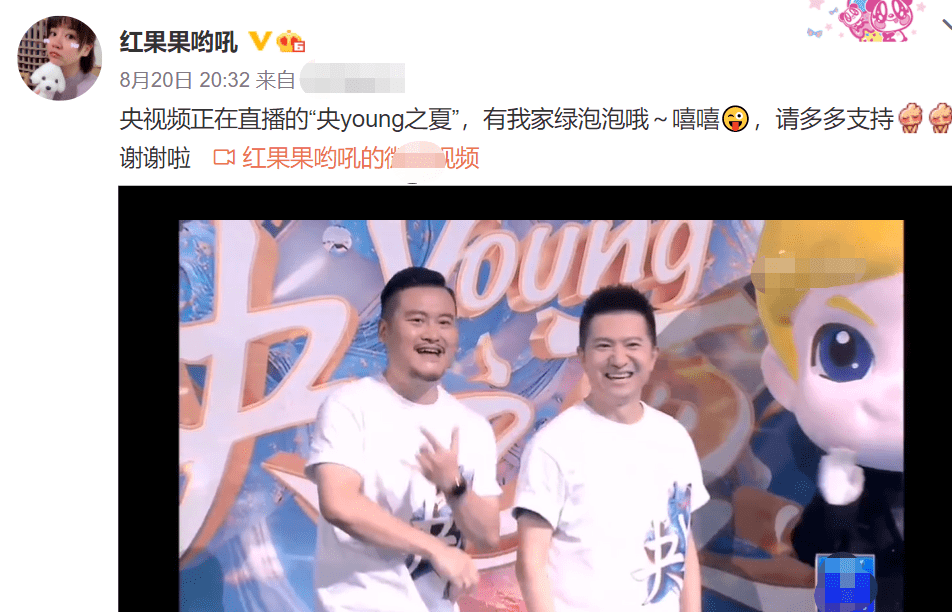 原创央视主持人红果果生子首曝二胎儿子正脸照小脸圆润像极绿泡泡