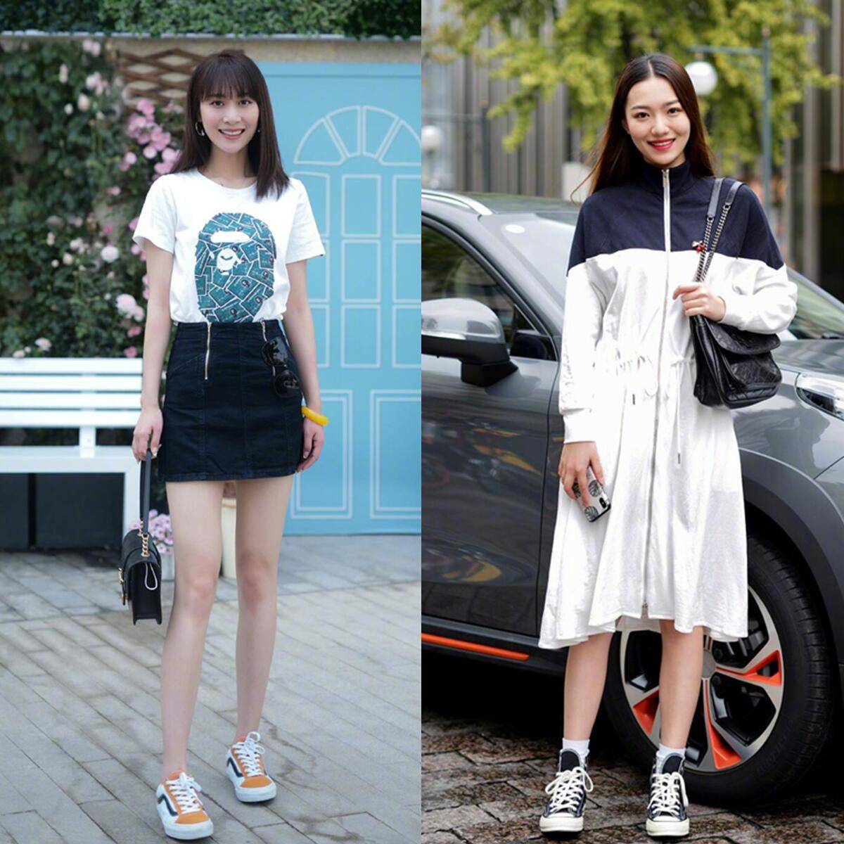 小个子|“帆布鞋＋裙子”，今夏这样穿，减龄时髦又好看，小个子也能穿