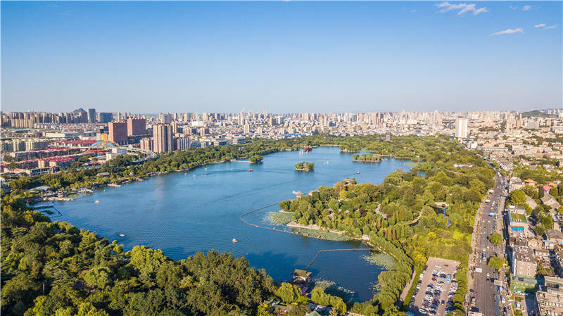 "爱航拍 瞰泉城"参赛作品展示|《济南的四季》《落日余晖映晚霞》