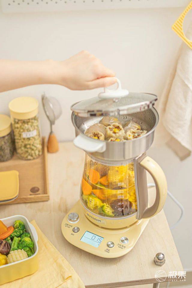 玻璃|把厨房放进“壶”里！蒸炖煮一机搞定，堪称上班族养生神器