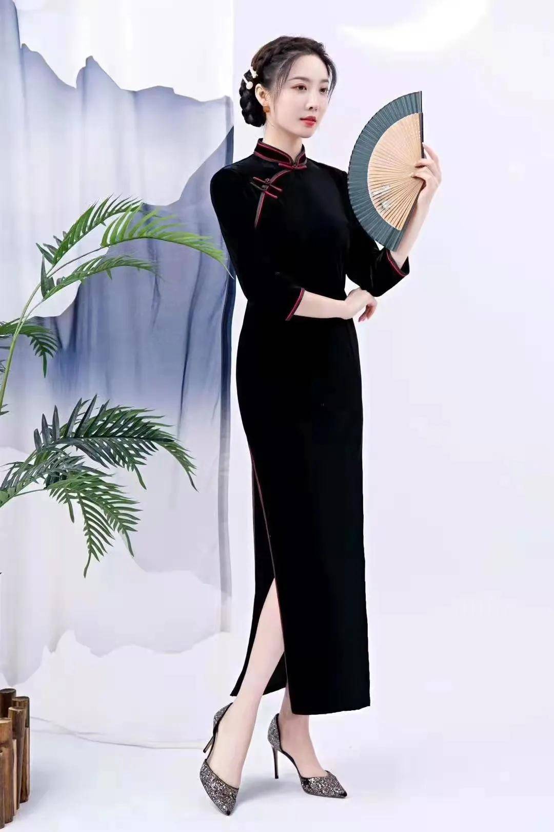女子|丝绒让你的旗袍更有质感!奢华再添一抹高雅之感,让人迷醉不已!