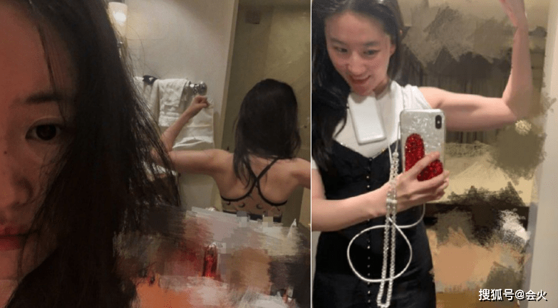 皮短裤|刘亦菲骑摩托车拍广告！罕见穿皮短裤炫长腿，小腿太瘦靴子皱巴巴