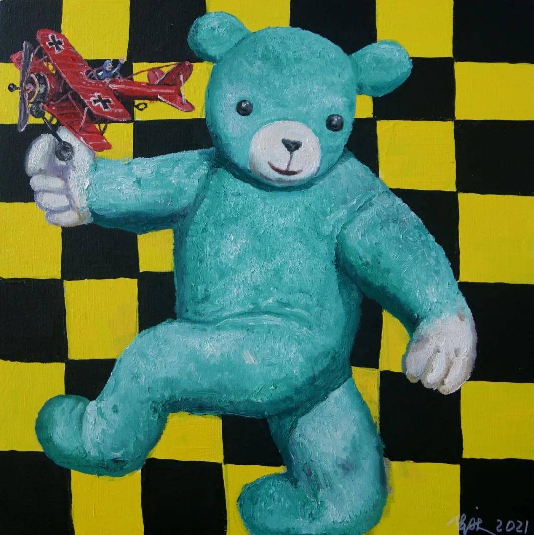 2010年《疑问》100*60cm 2019年《相对论》喷涂小品《修复》100*100cm