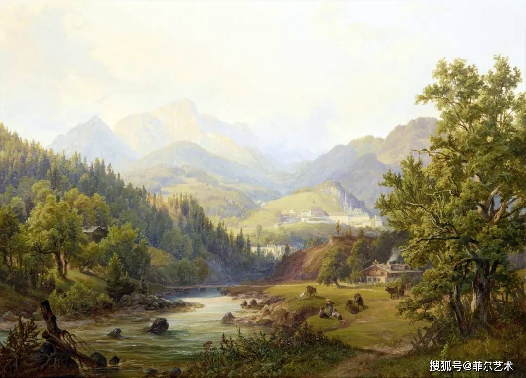 高山风景奥地利艺术家安东希弗风景油画高清作品欣赏