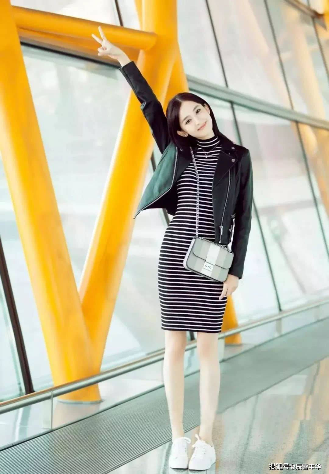 身材|景甜“针织衫”造型真时髦,配花衬衫和牛仔裤,休闲随性却很大气