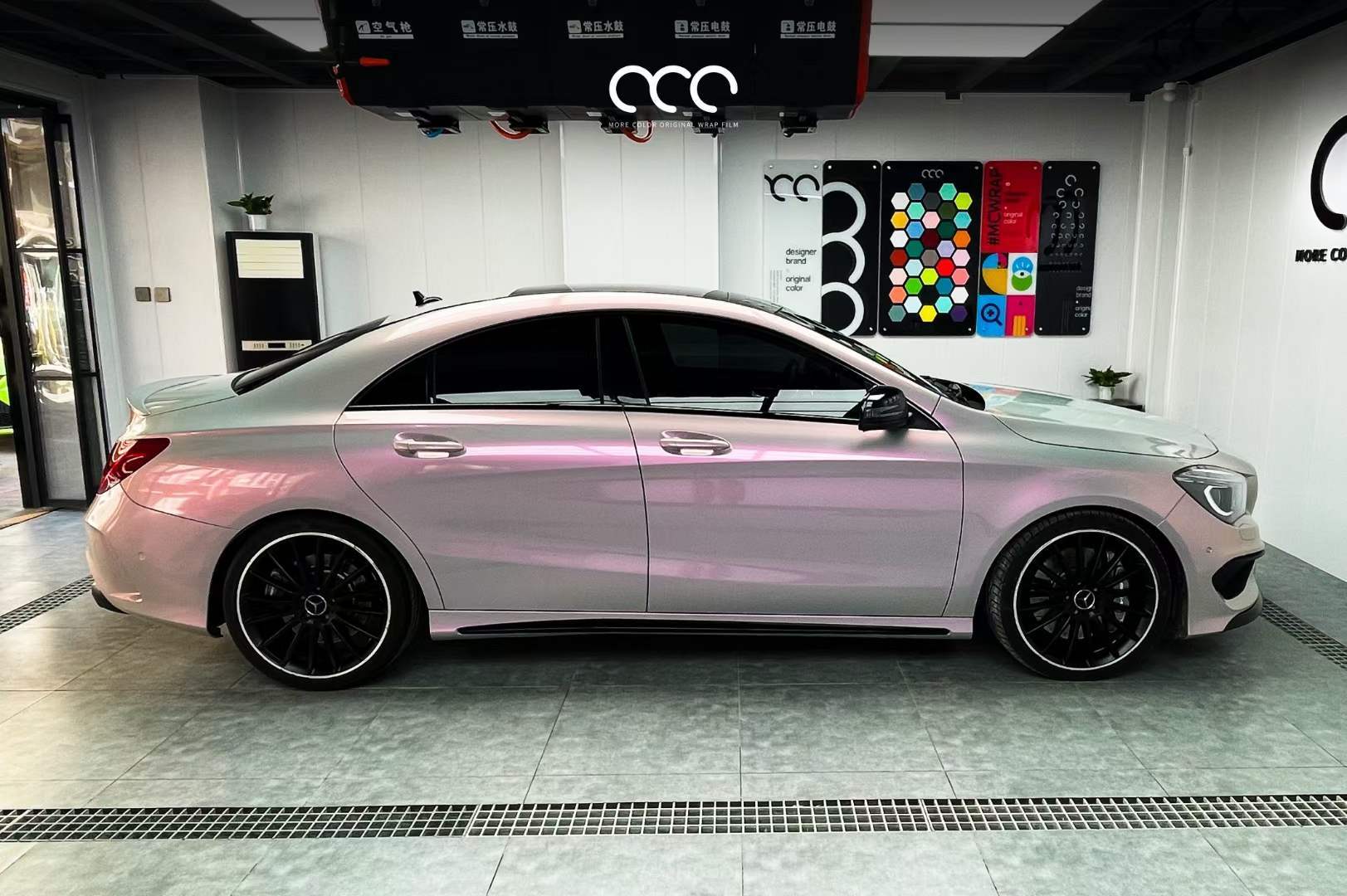 奔驰cla amg45贴漫彩改色膜梦幻灰
