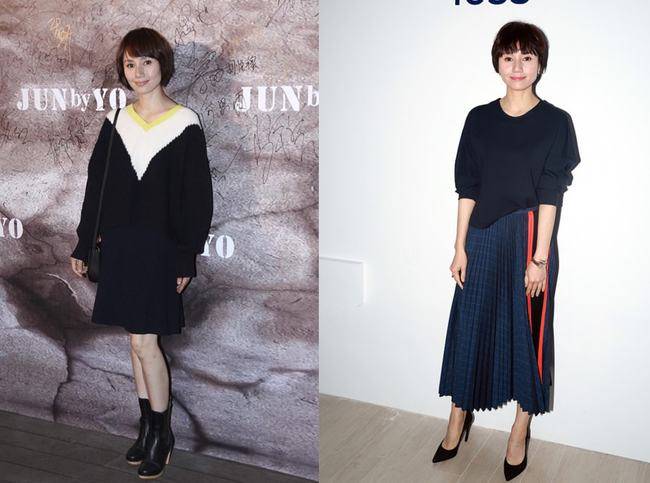 黑色 明星喜欢“乱穿衣”，袁泉同框梅婷穿搭两个季节，让人看不懂