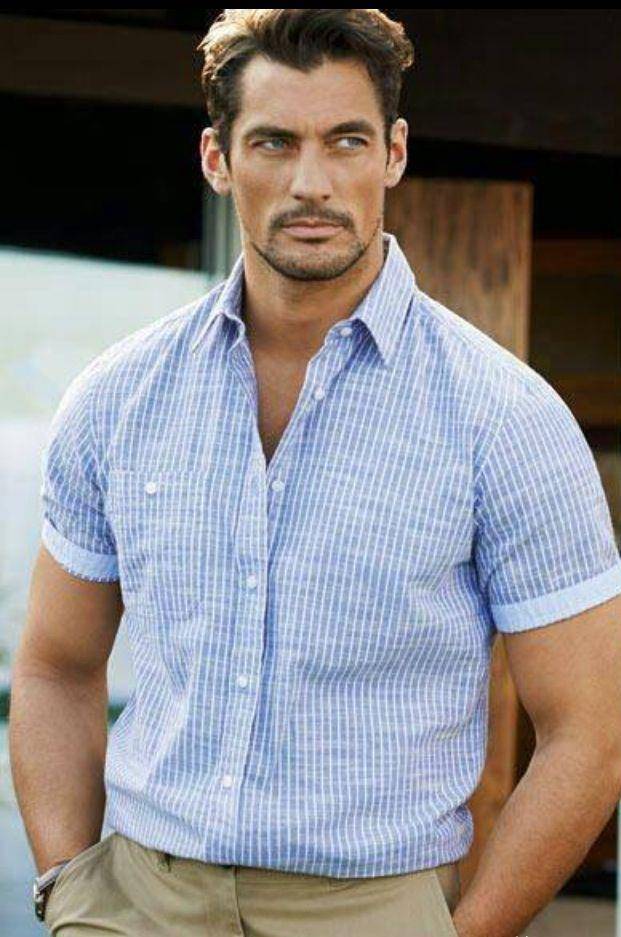 公众 穿短袖衬衫都是油腻大叔、乡村Tony？型男也穿，但款式跟你不一样