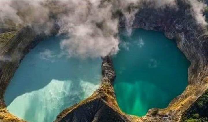 位于火山口上的神奇湖泊，一年四季变幻6次颜色，如此神奇的存在
