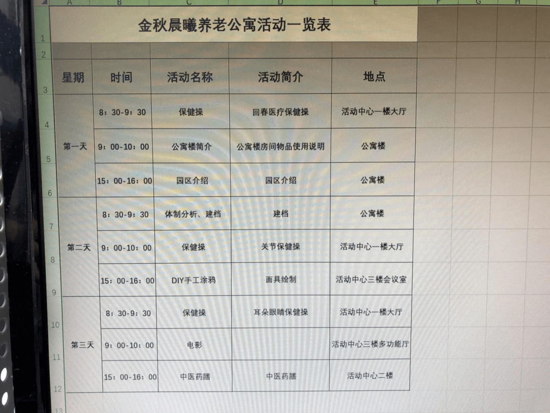 据了解,试住活动还在继续,试住体验内容为:三天两晚免费住宿 老年大学