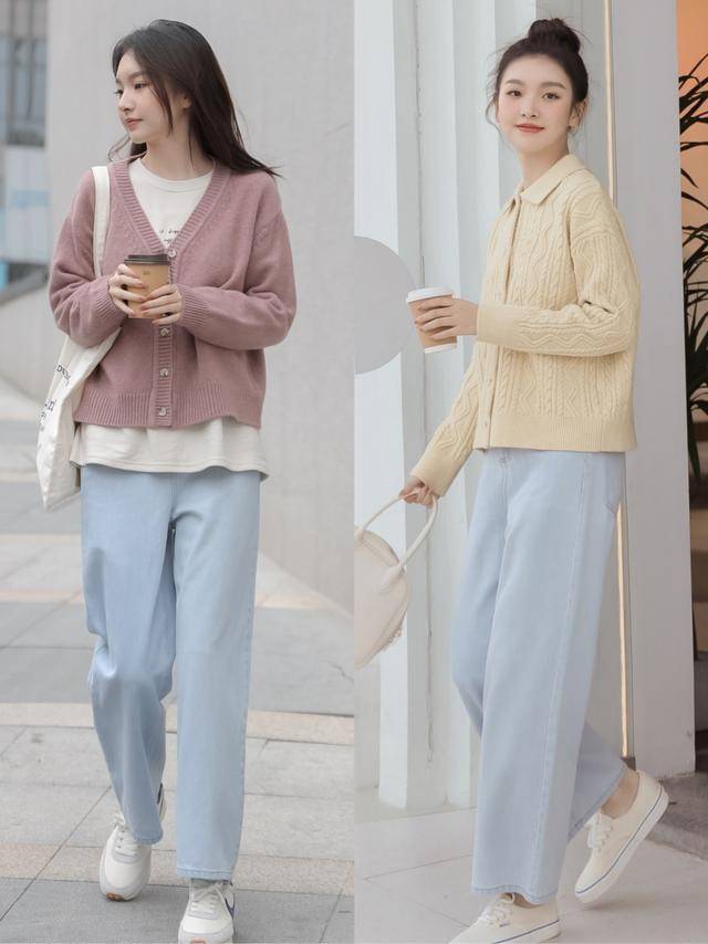 下半身 初秋搭配卫衣不如选针织衫，这两种搭配方式，简单实用还洋气