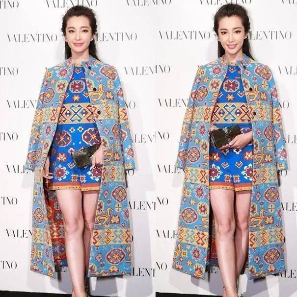 设计 李冰冰仗着大牌真敢穿，穿如此花哨的套装，一不小心就老了好几岁