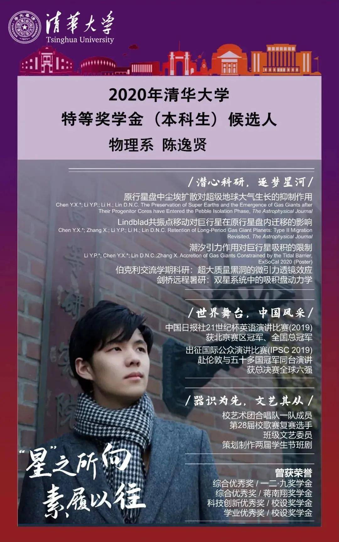 简直让人惊叹:陈逸贤第一次被公众认识,是在2020年清华大学举办特等奖