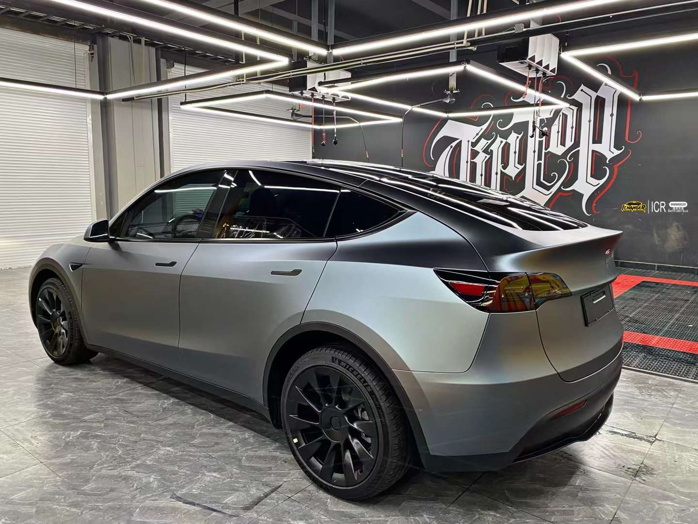 特斯拉y全车ichangericr改变者改色膜超亚灰蓝