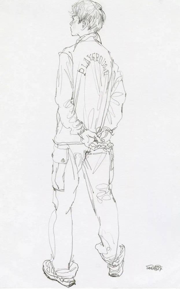 渡边直树线性速写作品欣赏用简单的线条追求绘画的本质