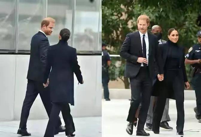 黑色 梅根高调复出！凹英王室造型哈里却没了王子自信，笑容都模仿凯特