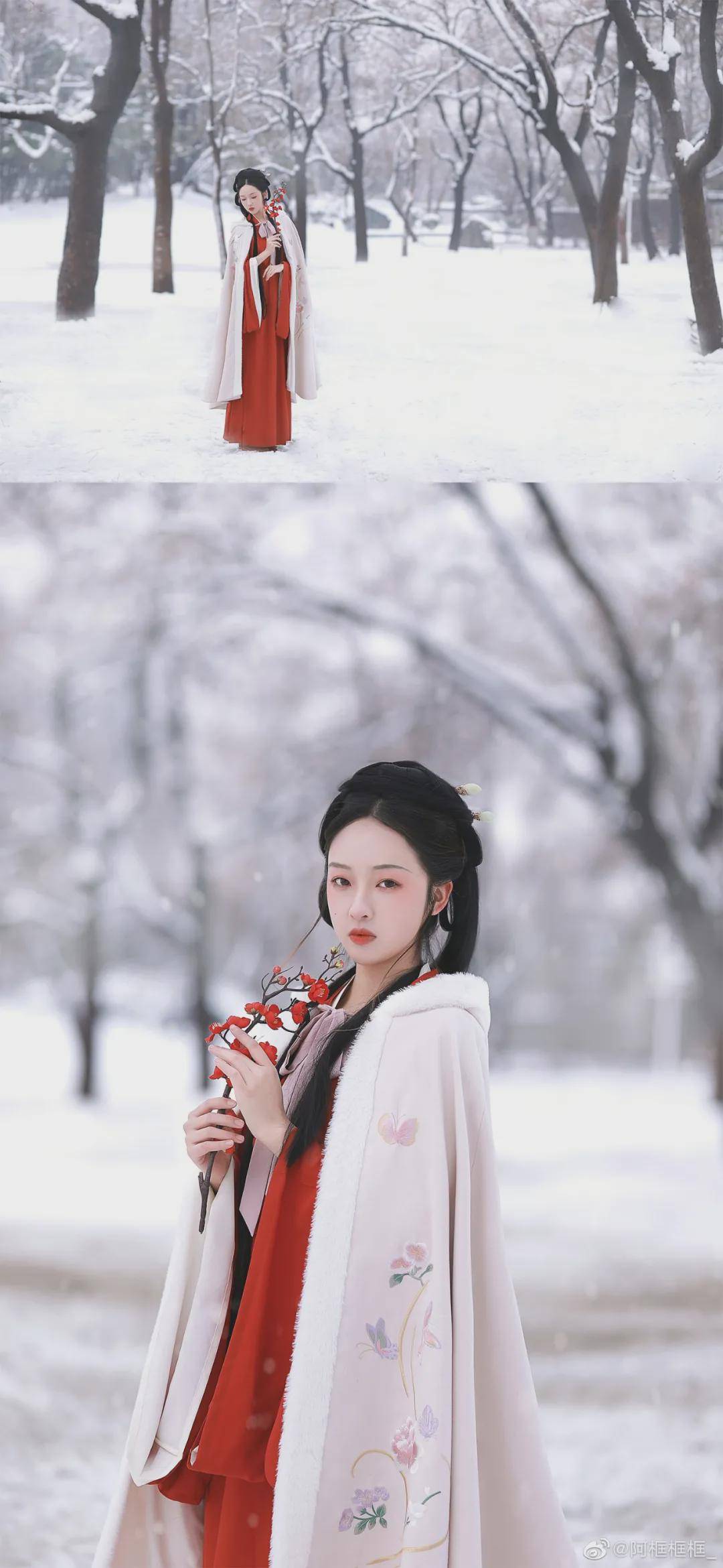 摄影 汉服小仙女：?春庭雪