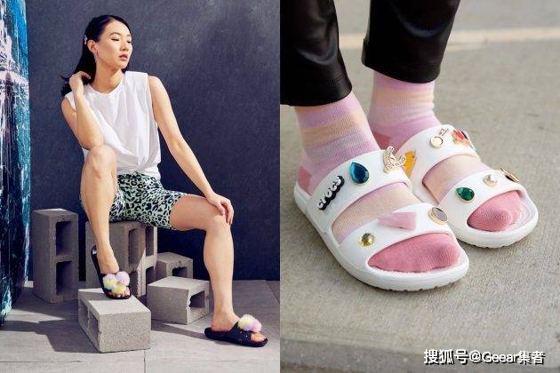 Crocs抓住夏天的尾巴：Crocs 宽带拖鞋，搭配斜扣更可爱！