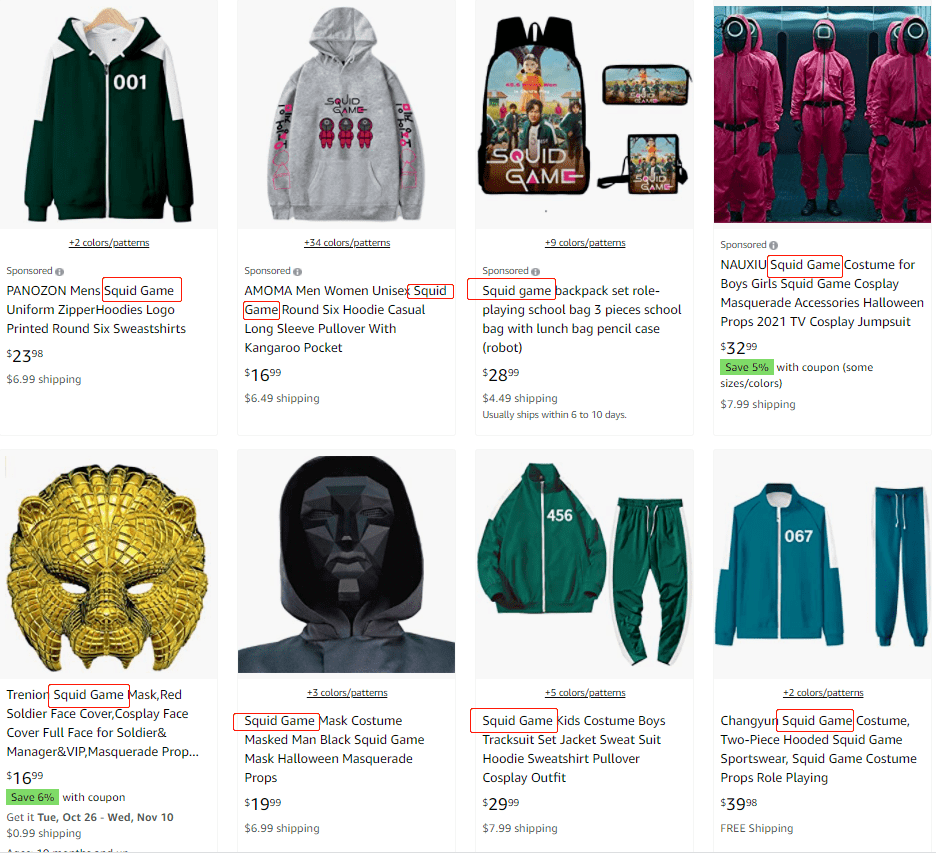 Netflix|最新!!!《Squid Game鱿鱼游戏》亚马逊爆款