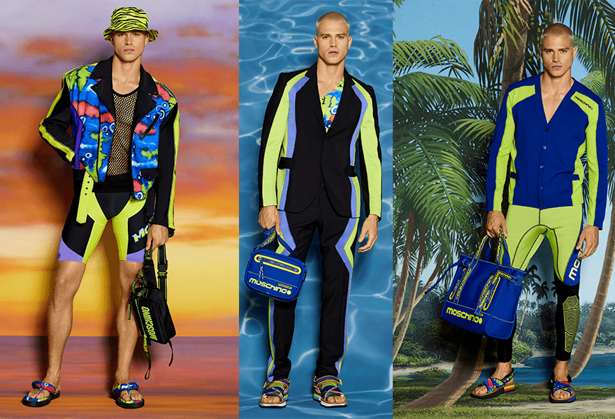 男装 Moschino 2022春季度假风男装系列，不如去海边冲浪呀